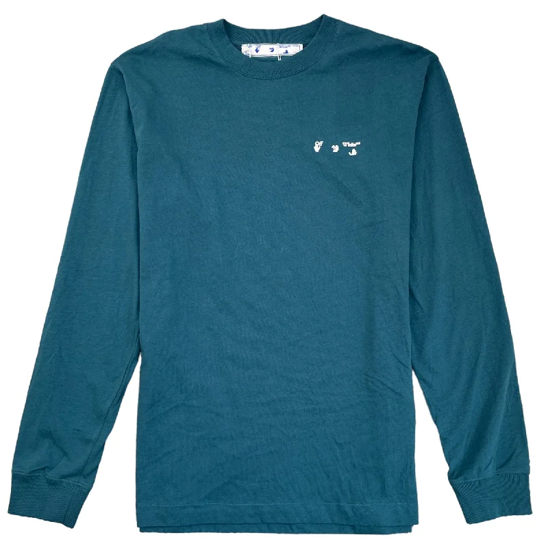 Weekend Offers That Excite Men's Logo Long Sleeve T-Shirt Blue Size M
