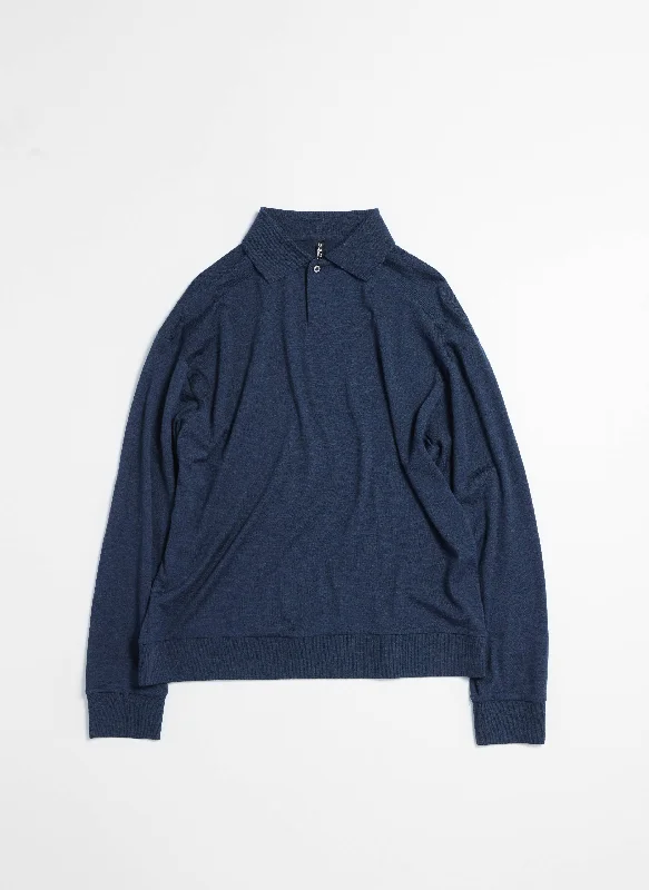 Price Drop Wool Jersey Long Sleeve Polo