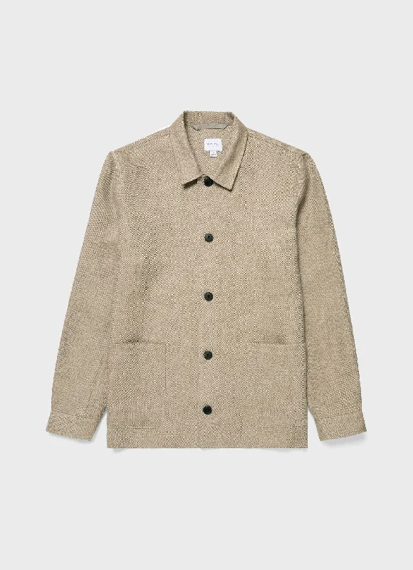 Last Chance Men's Hopsack Twin Pocket Jacket in Light Stone