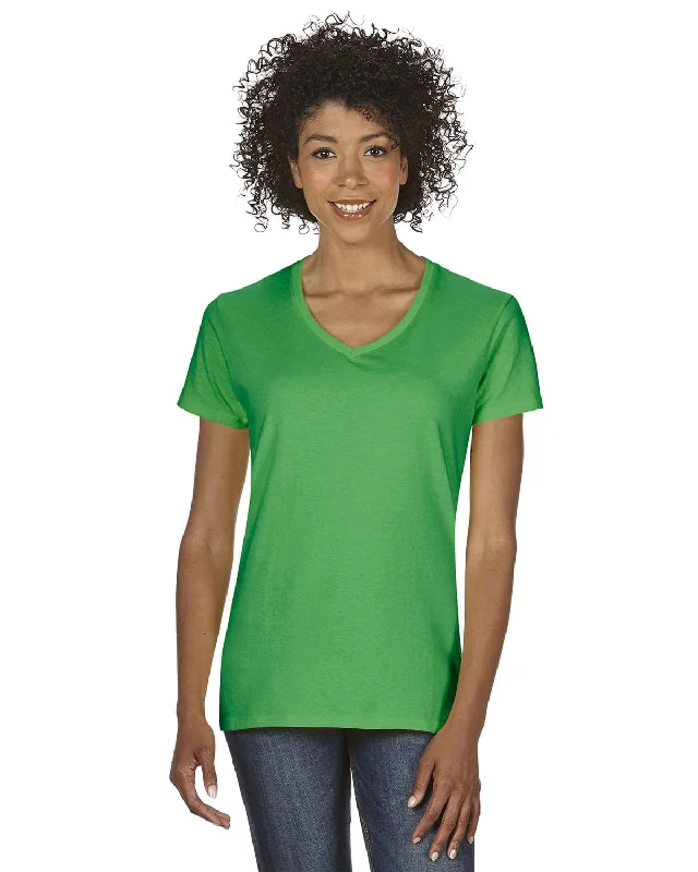 Weekend Specials Just for You Gildan Ladies Heavy Cotton 5.3 oz. V-Neck T-Shirt | Irish Green