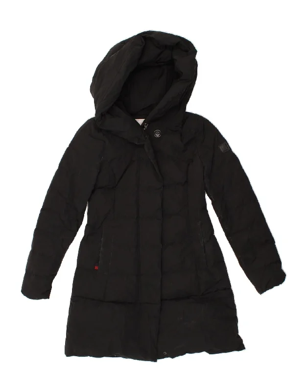 WOOLRICH Womens Hooded Padded Coat UK 6 XS Black Polyester