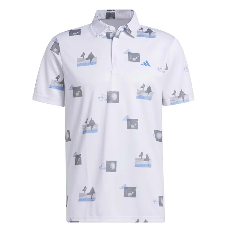 Weekend Discounts to Enjoy adidas - Men's Allover Print Golf Polo T-Shirt (HR7998)
