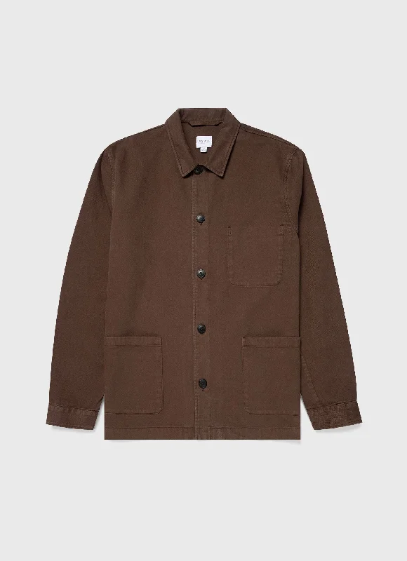 Special Savings Men's Brushed Cotton Twin Pocket Jacket in Mid Brown