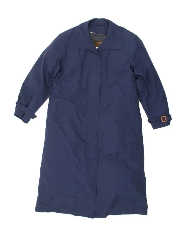 EDDIE BAUER Womens Trench Coat UK 16 Large Navy Blue Polyester