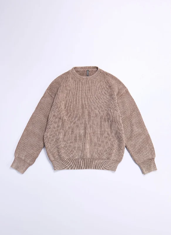 Don't Delay Heavy Washed Cotton Knitted Pullover