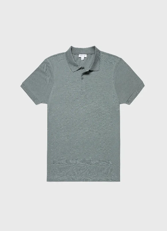 Weekend Deals That Please Men's Piqué Polo Shirt in Smoke Green