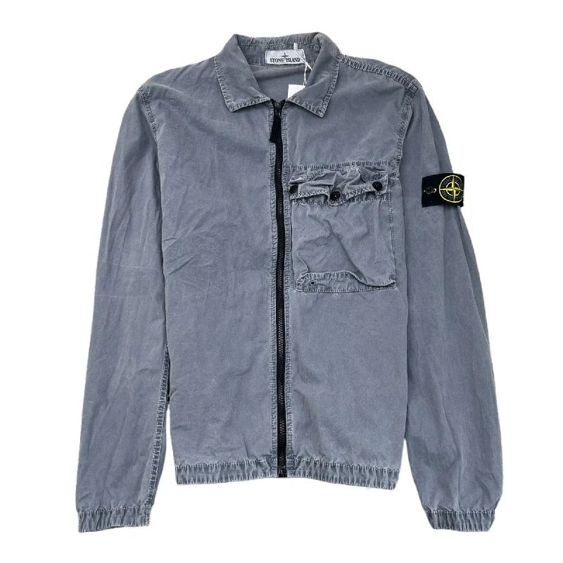 Stock Clearance Men's Applique Logo OverShirt Grey Size M
