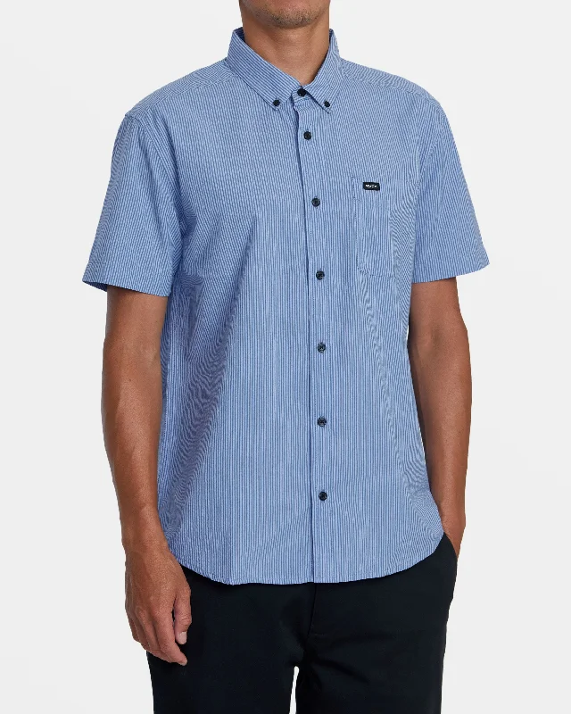 Now or Never Endless Seersucker Short Sleeve Shirt - Cool Blue