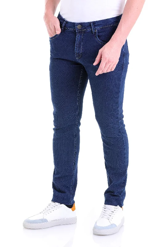Mega Discount Slim Fit 5 Pocket Low Waist Blue Cotton Denim Jeans