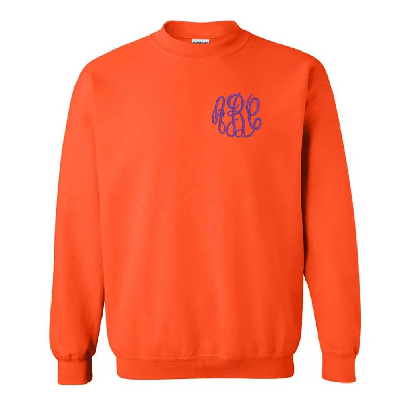 Monogrammed Orange Crewneck Sweatshirt