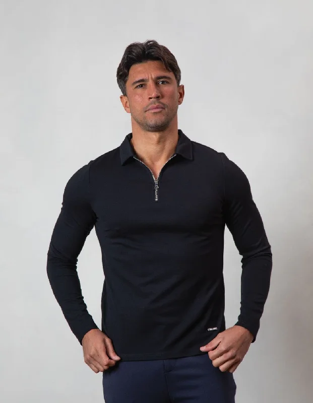Weekend Discounts to Celebrate Black Premium L/S Zip Polo