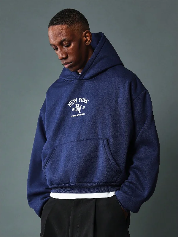 Savings Galore Crop Fit Overhead Hoodie With Embroidery Pattern