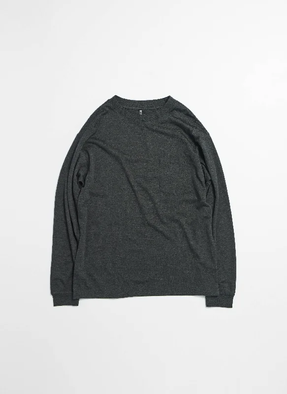 Deal Alert Wool Jersey Long Sleeve Pocket Tee
