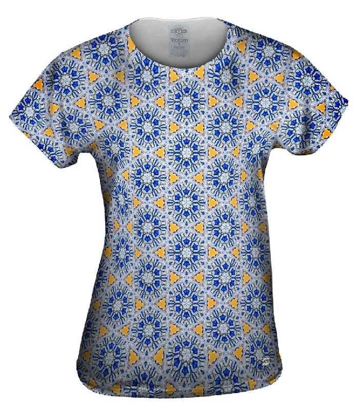 Act Now Mosaic Blue Triangles Pattern