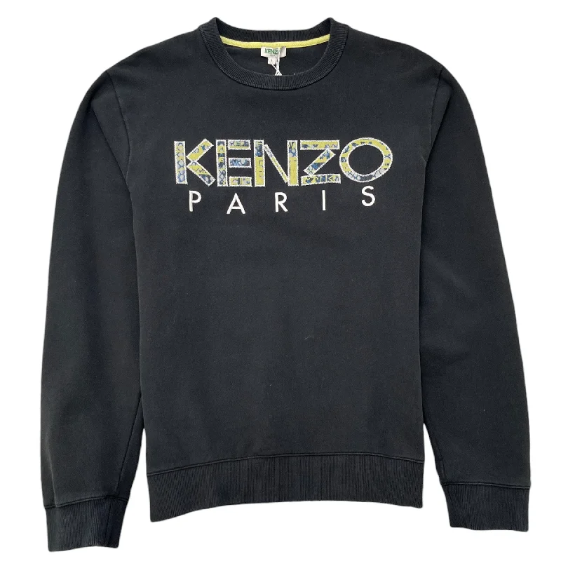 Discount Mania Men's Embroidered Logo Sweatshirt Black Size L