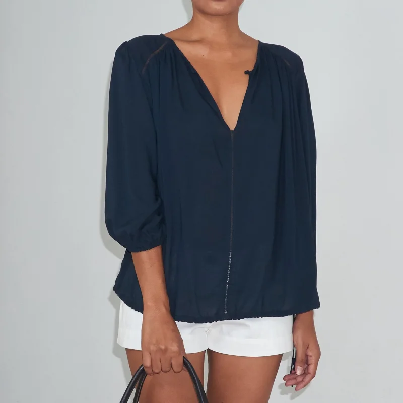 NOLITA BLOUSE - Rayon Voile | Midnight Blue