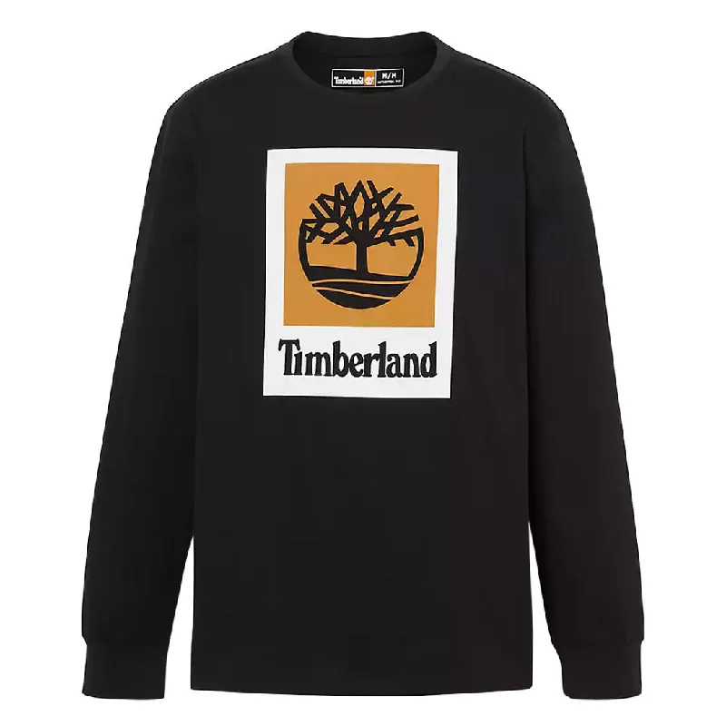 Savings Alert Timberland - Men's Stack Logo Long Sleeve T-Shirt (TB0A5VBB 001)