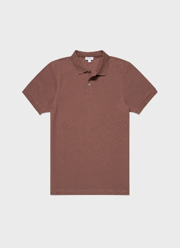 Limited Edition Men's Piqué Polo Shirt in Brown