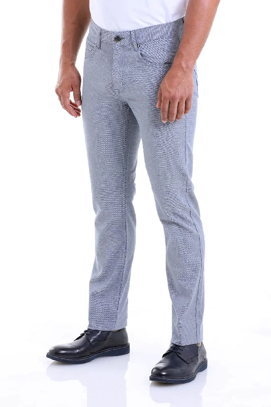 Bargain Prices Regular Fit 5 Pocket High Waist Cotton Blue Casual Pants