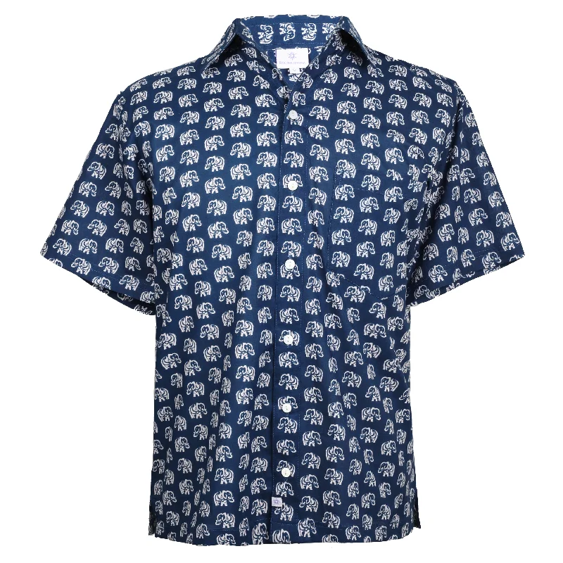 Great Deals Navy Raja Short Sleeve Men's Shirt