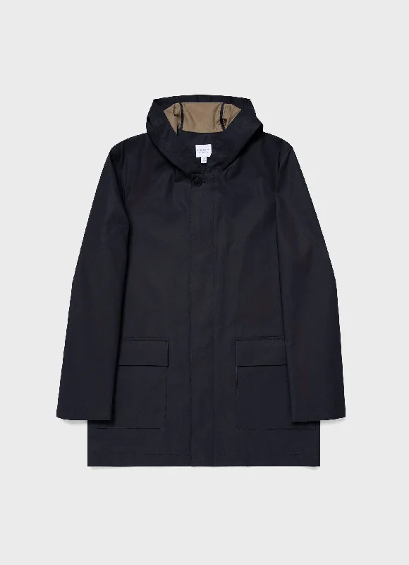 Weekend Deals That Sparkle Men's Cotton Bonded Hooded Mac in Navy