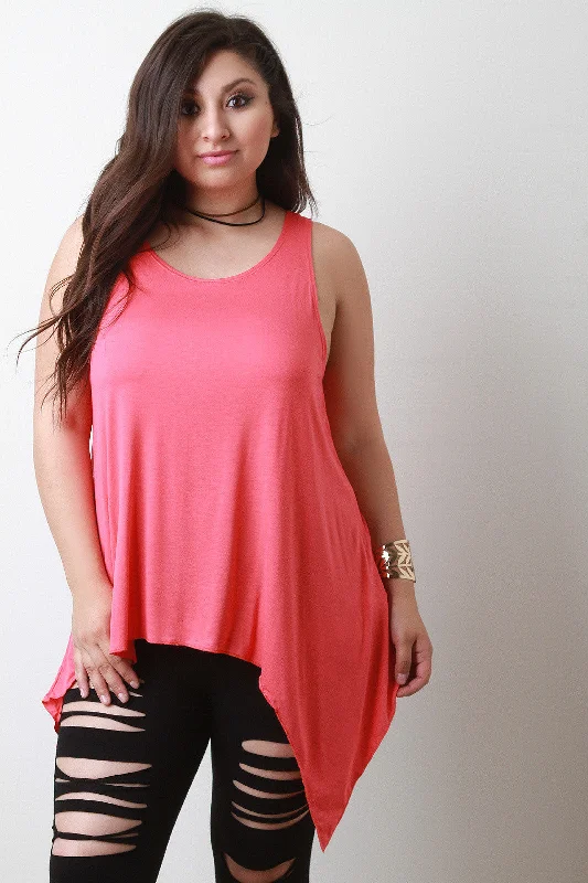 Asymmetrical Hem Sleeveless Top