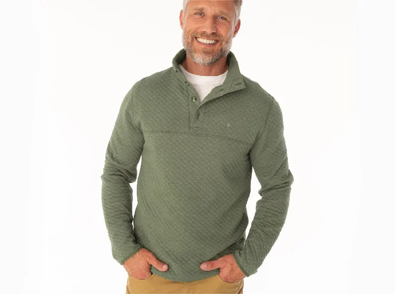 Extra Savings Quilted Pullover - Heather Olive