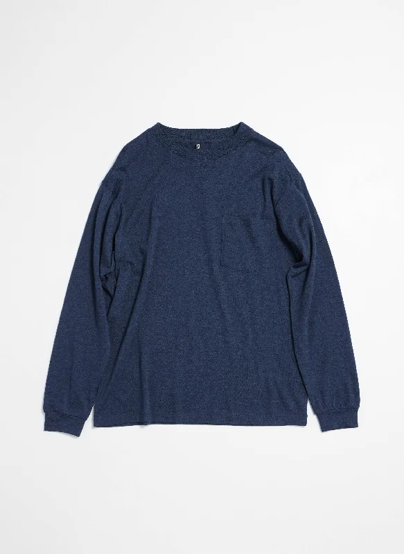 Clearance Items Wool Jersey Long Sleeve Pocket Tee