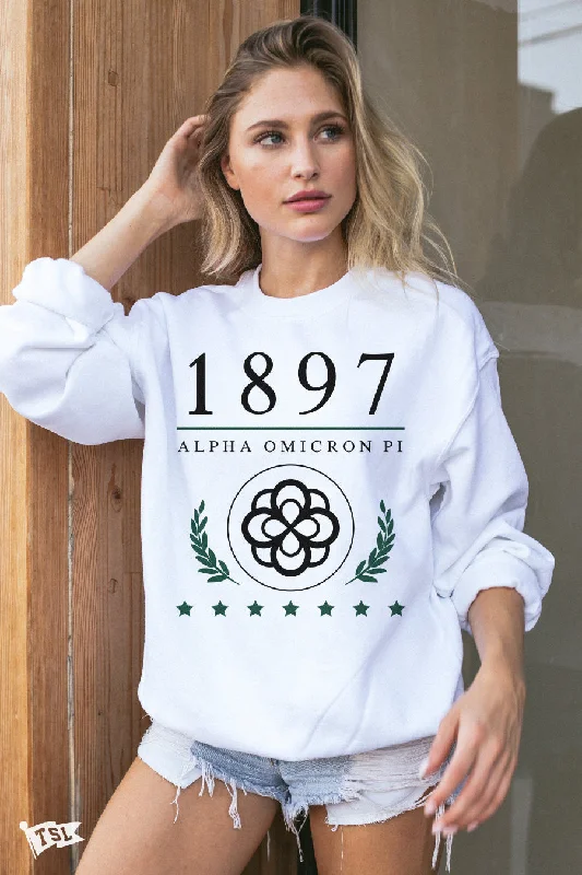 Alpha Omicron Pi Crest Crewneck