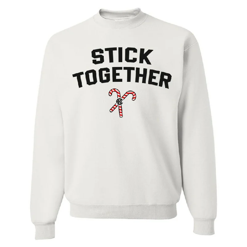 Monogrammed 'Stick Together' Candy Canes Sweatshirt