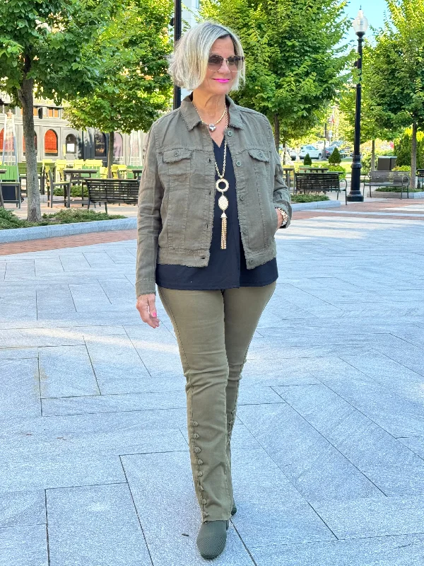 LULU-B NEW OLIVE LINEN JACKET