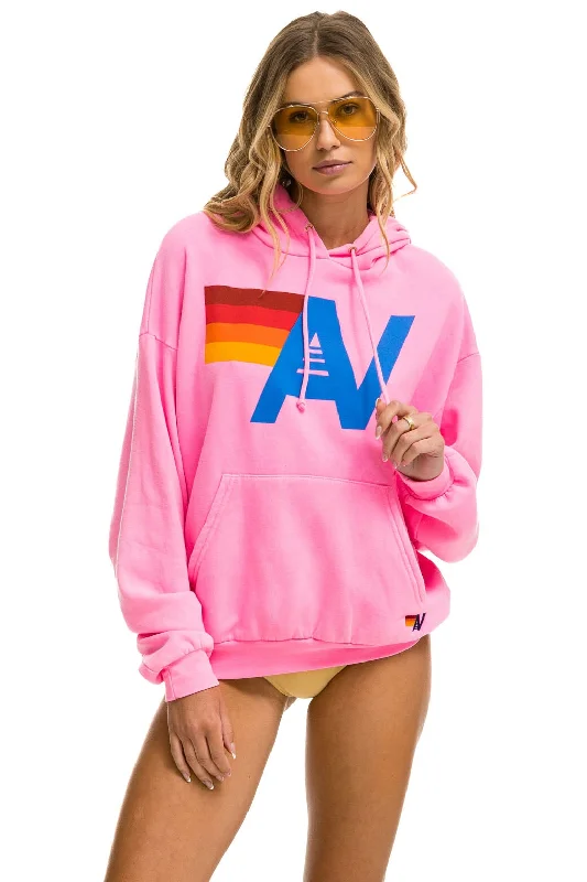 Bonus Offer LOGO PULLOVER RELAXED HOODIE - NEON PINK