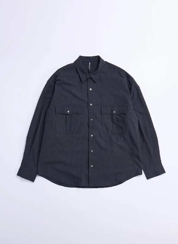 Bargain Alert Cotton Seersuker Classic Utility Pocket Shirt