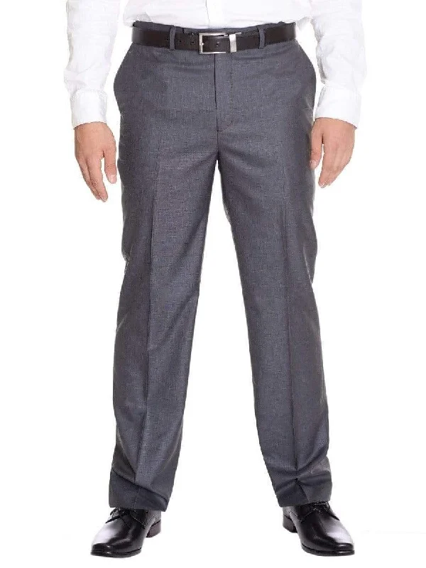 Hurry In Calvin Klein Body Solid Dark Gray Flat Front Washable Dress Pants