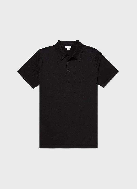 Weekend Specials to Cherish Men's Sea Island Cotton Polo Shirt in Black