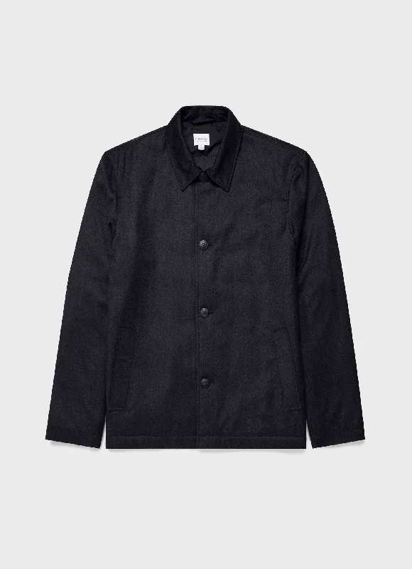 Discount Days Men's Insulated Wool Jacket in Charcoal Melange