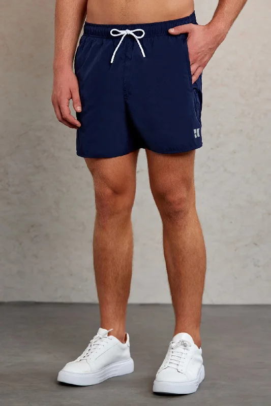 Weekend Offers That Please Dynamic Fit Side Pocket Quick Dry Navy Swim Trunks
