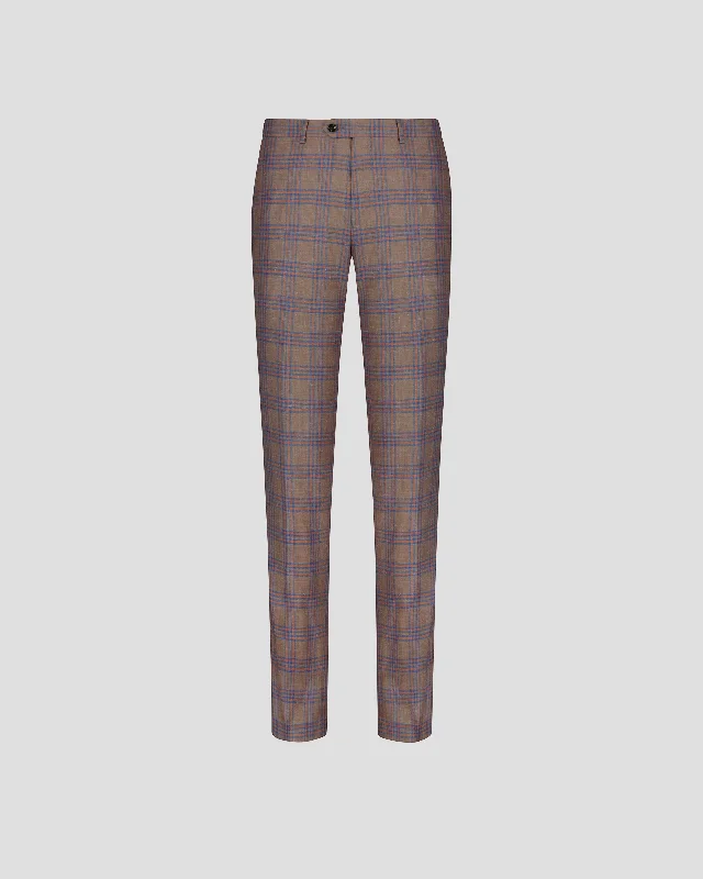 Price Buster SG Dress Trouser - Khaki + Orange Plaid