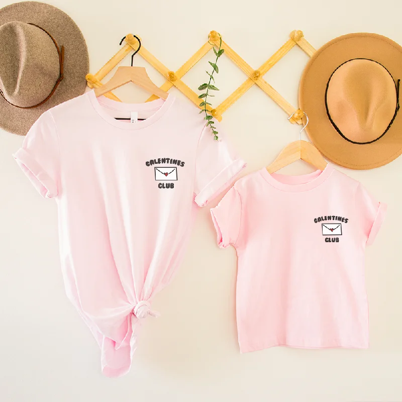 Galentines Club Matching Pocket Logo T-shirts