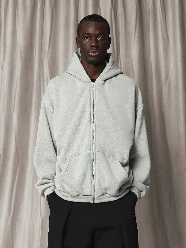 Now or Never Regular Fit Washed Zip-Up Hoodie