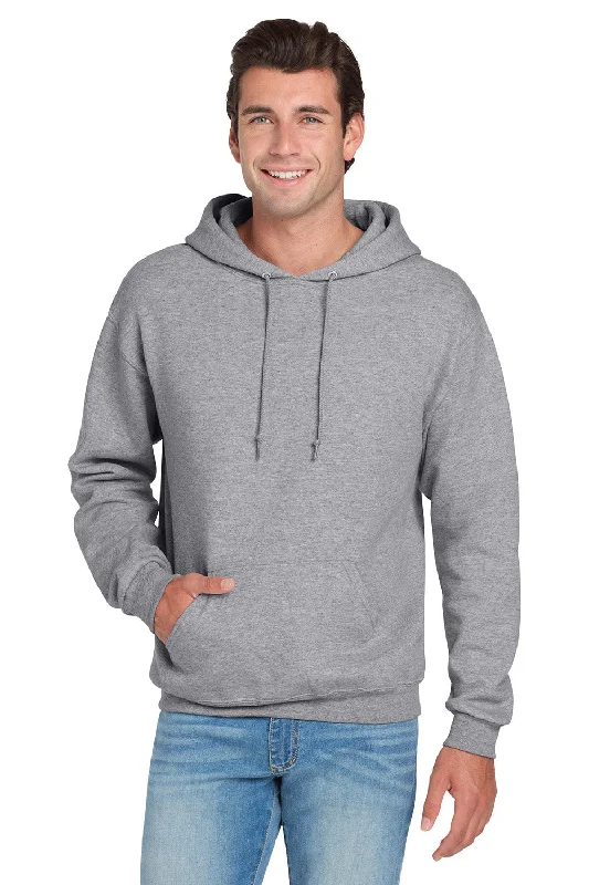Markdown Sale Jerzees Mens NuBlend Pill Resistant Fleece Hooded Sweatshirt Hoodie w/ Pouch Pocket - Heather Grey