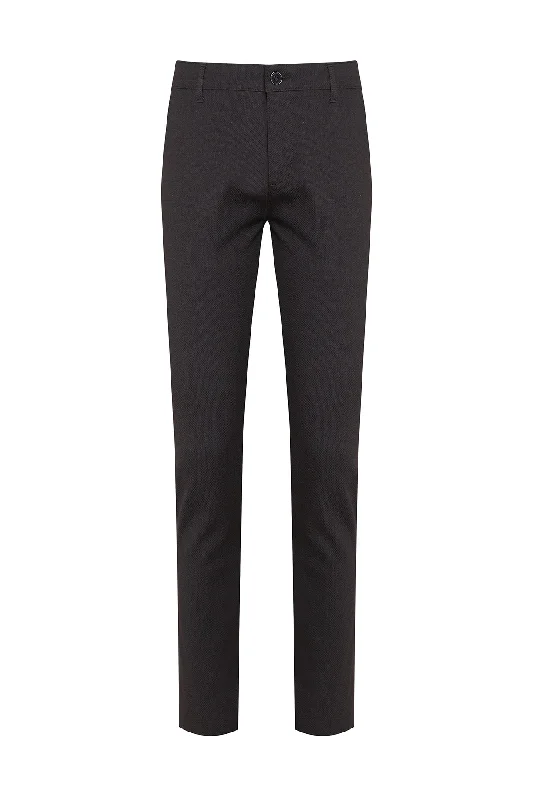 Clearance Event Slim Fit Gray Side Pocket Low Waist Cotton Casual Pants