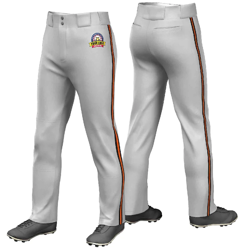 Weekend Specials to Savor Custom Gray Black Orange-Black Classic Fit Stretch Practice Loose-fit Baseball Pants