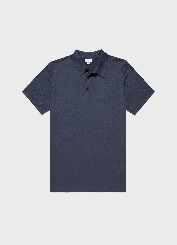 Weekend Deals That Sparkle Men's Sea Island Cotton Polo Shirt in Slate Blue