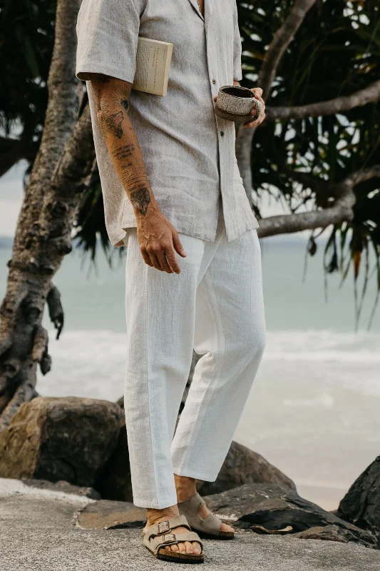 Weekend Bargains to Indulge In Miller - Textured Linen Pants - White