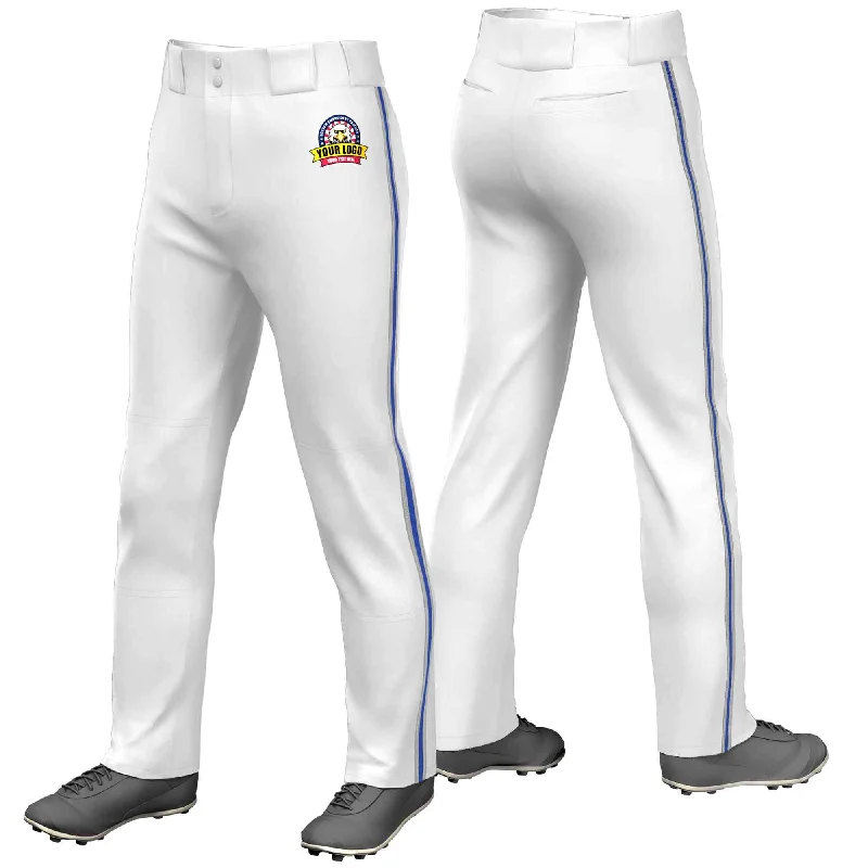 Exclusive Online Offer Custom White Gray Royal-Gray Classic Fit Stretch Practice Loose-fit Baseball Pants