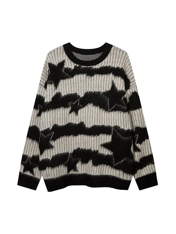 Midnight Madness Thesupermade Mohair Star Striped Sweater