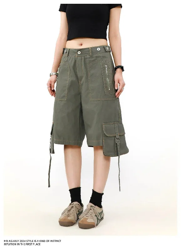 Weekend Offers That Sizzle Buckled Strap Pocket Cargo Shorts