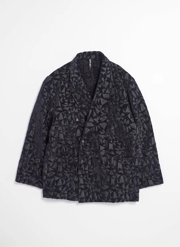 Holiday Sale Jacquard Polyester Double Breasted Soft Blazer