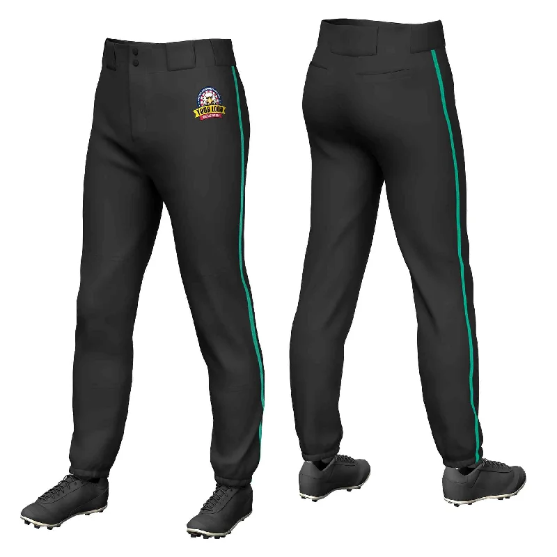 Price Rollback Custom Black Teal Classic Fit Stretch Practice Pull-up Baseball Pants